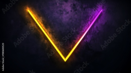 Wallpaper Mural Neon Lights Form V Shape Against Dark Wall Torontodigital.ca