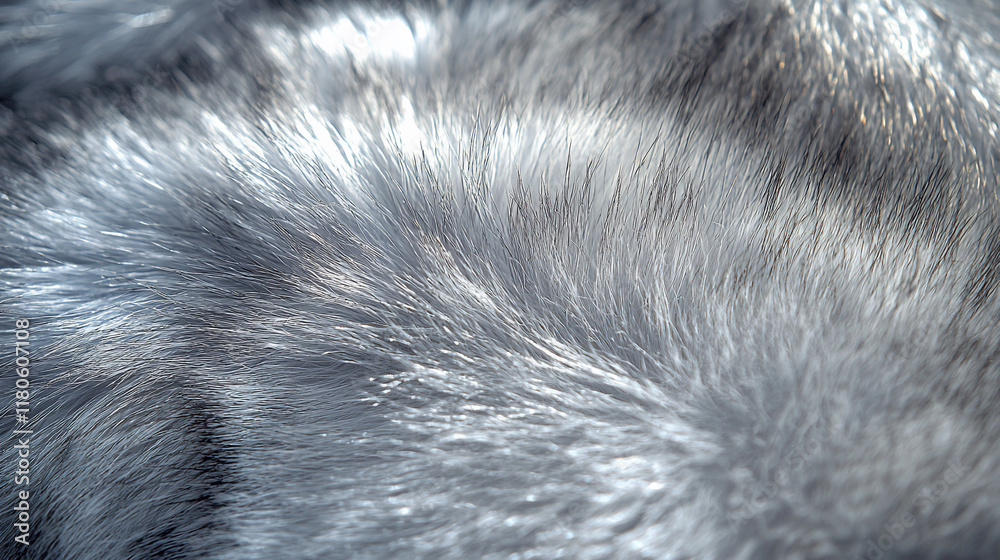 Obraz premium Close-up of soft, gray faux fur texture.