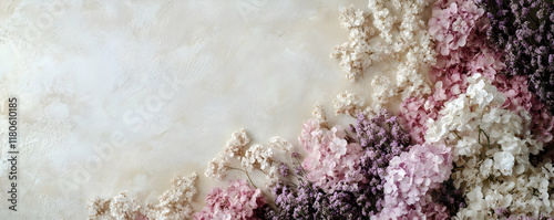 Floral Illustration: Delicate Hydrangeas and Flowers