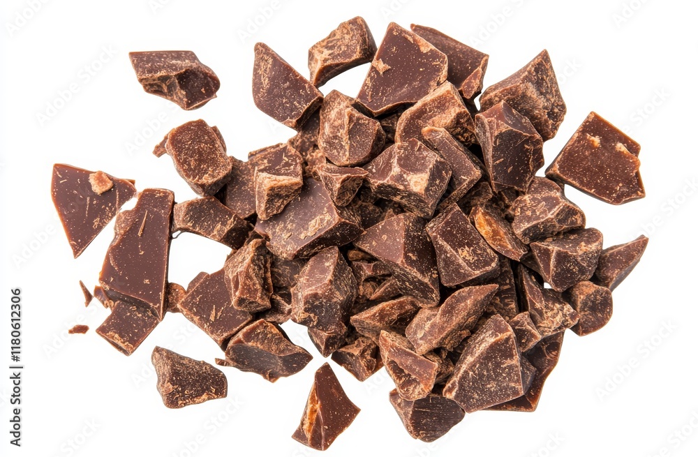 A pile of dark chocolate chunks isolated on white background. (2) A pile of dark chocolate chunks isolated on white background. (2)