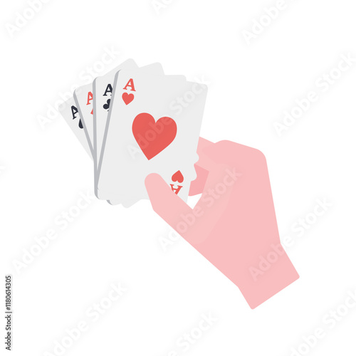 トランプを持つ手