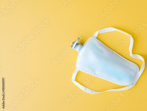 Airplane emergency oxygen mask, isolated, essential safety equipment. photo