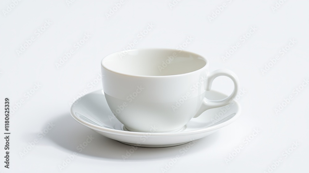 Empty White Coffee Cup and Saucer - High Resolution AI Art Empty White Coffee Cup and Saucer - High Resolution AI Art