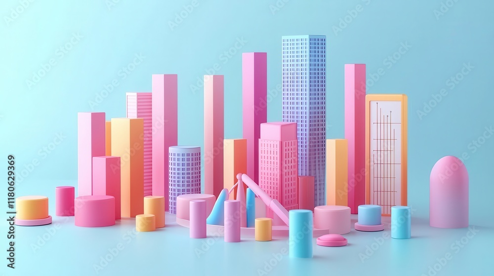 A vibrant cityscape made of colorful geometric shapes, blending pink, blue, and yellow hues against a light blue background. A vibrant cityscape made of colorful geometric shapes, blending pink, blue, and yellow hues against a light blue background.