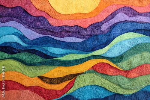 Colorful Layered Abstract Landscape Artwork
