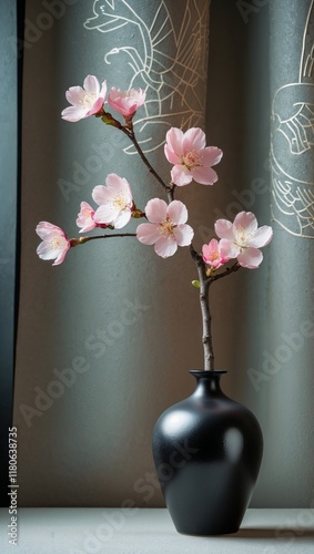 cherry blossom flowers in a vase