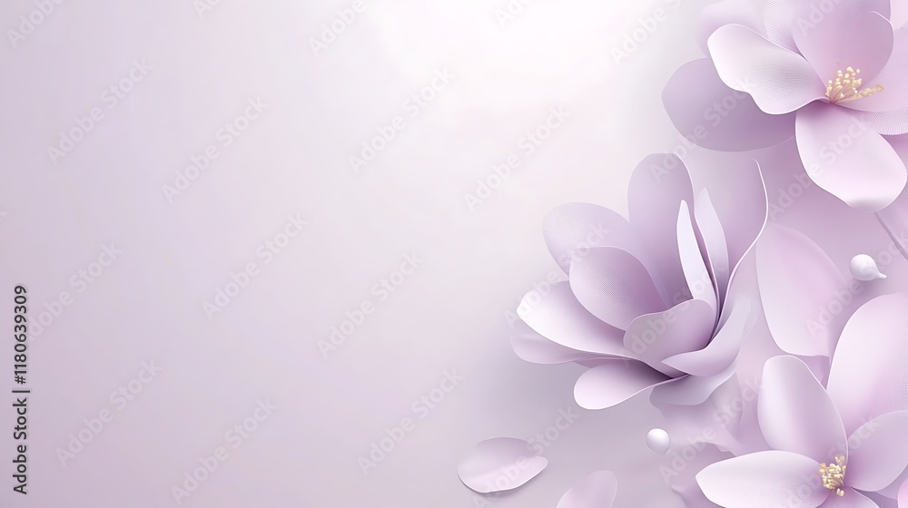 Fototapeta premium Delicate Lavender Flowers on Pale Background