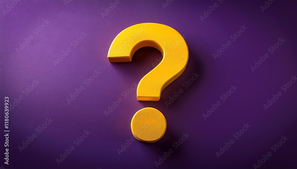 A vibrant yellow question mark on a purple background, accompanied by a coin, symbolizing inquiry and curiosity. A vibrant yellow question mark on a purple background, accompanied by a coin, symbolizing inquiry and curiosity.