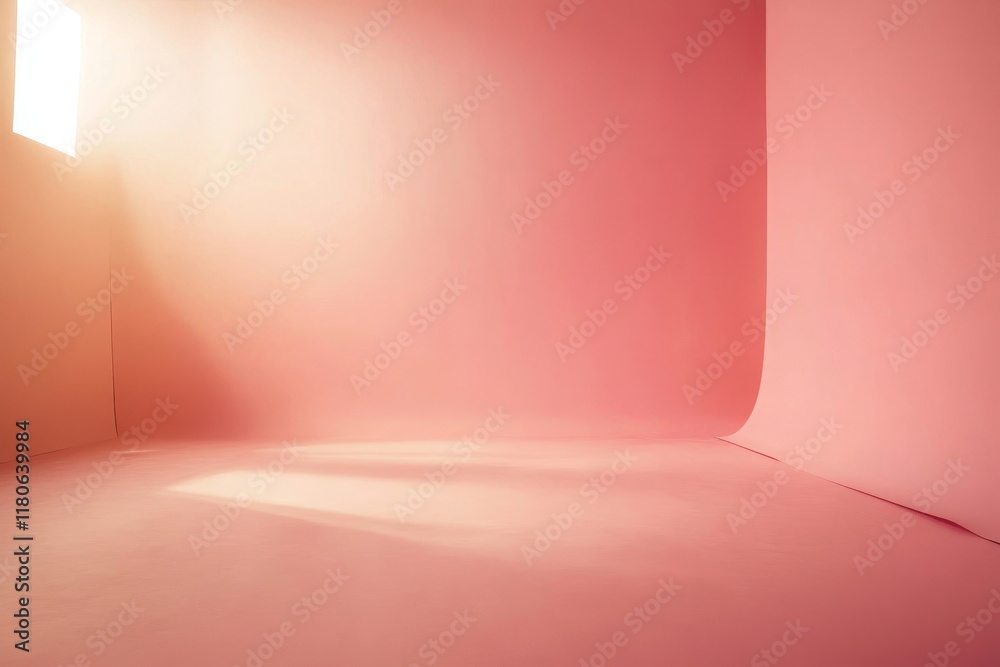 Obraz premium Soft pink beige gradient background, soft edges texture, presentation backdrop, minimalistic layout, Generative AI