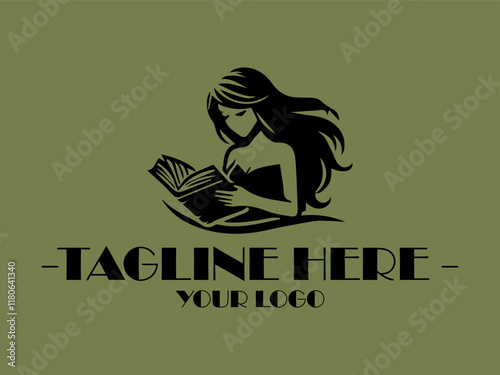 Suitable for book cover designs, educational content, Girl reading book and website banners. Captures focus, curiosity, and natural beauty with dynamic movement and background illustration vector