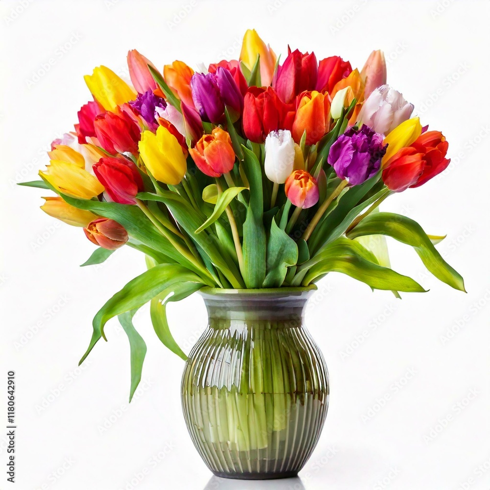 custom made wallpaper toronto digitalA portrait of a bouquet of tulips in a vase.