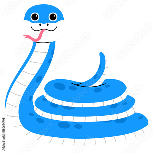 Cute Blue Snake illustration