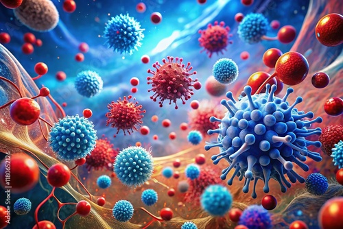 Microscopic Cellular Defense: Antioxidants vs. Free Radicals