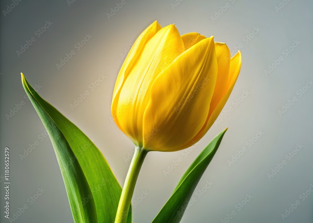 Minimalist Close-up of a Lemon Tulip - Vibrant Yellow Flower Minimalist Close-up of a Lemon Tulip - Vibrant Yellow Flower