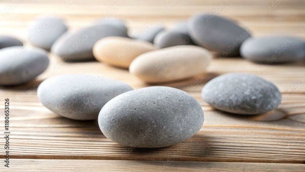 Minimalist Interior Design: Stones, Feng Shui, Nature Connection - Stock Photo Minimalist Interior Design: Stones, Feng Shui, Nature Connection - Stock Photo