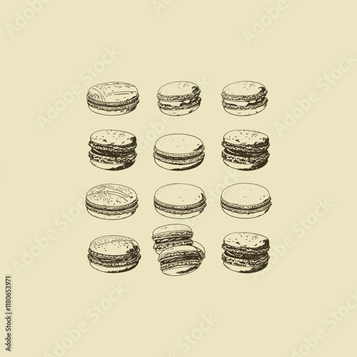 set of modern macaron design vector template