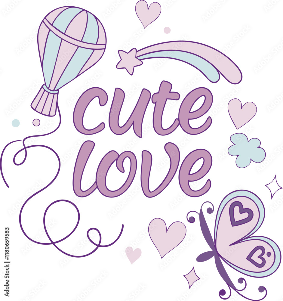 Cute love editable text effect vector art Cute love editable text effect vector art