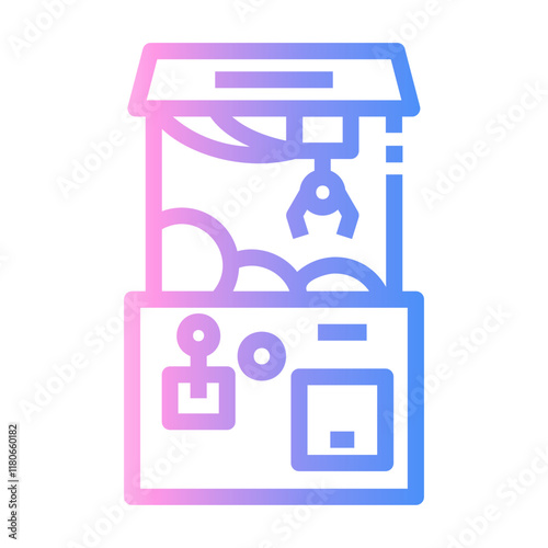 claw machine Line Gradient Icon