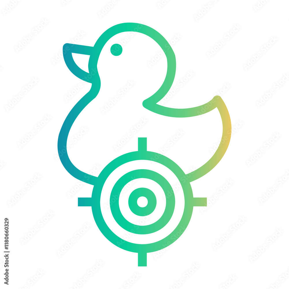 Fototapeta premium shooting duck Line Gradient Icon