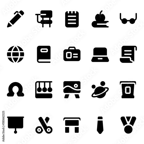 School  solid style, perfect for user interface projects