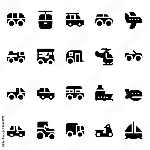 Transportation solid style, perfect for user interface projects