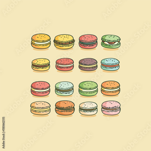 set of modern macaron design vector template