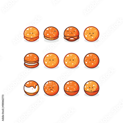 set of modern meatball design vector template