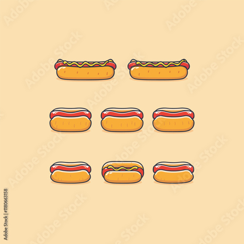 set of modern hotdog design vector template