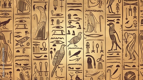 ancient egypt hieroglyphs seamless pattern wallpaper
