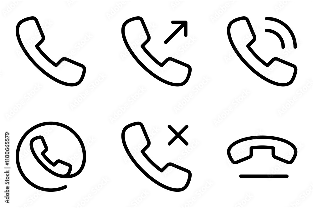 Phone icon set. Call symbol. phone call sign. vector illustration on white background Phone icon set. Call symbol. phone call sign. vector illustration on white background