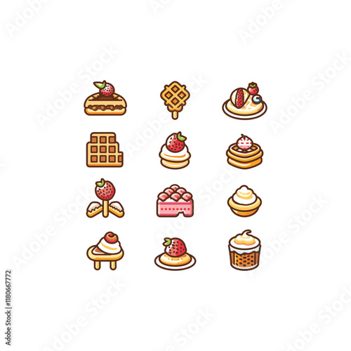 set of modern waffle design vector template