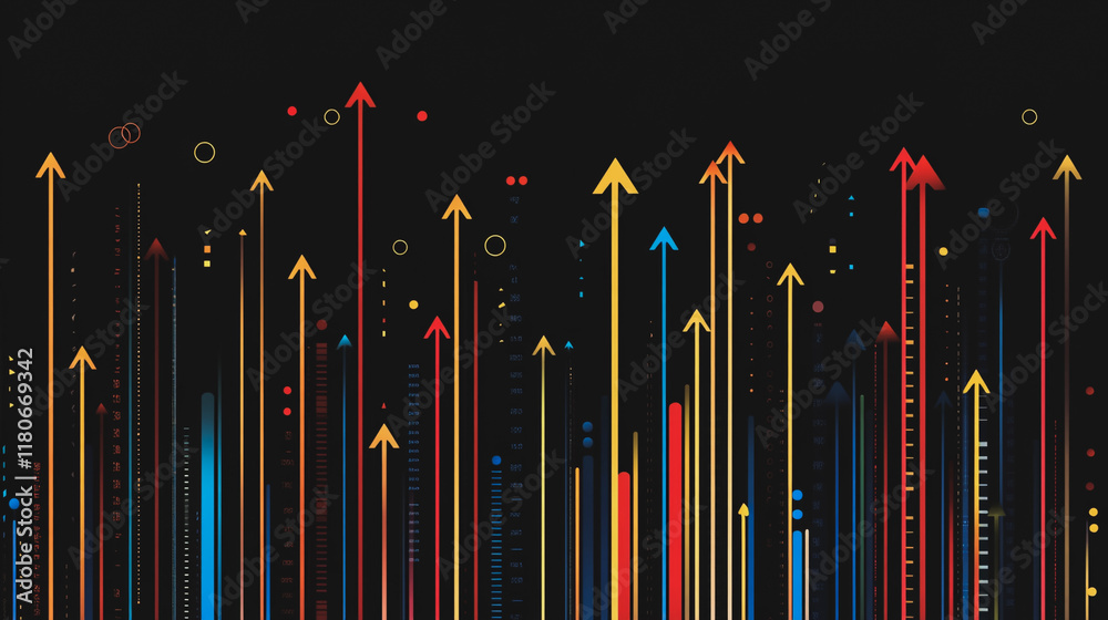 Abstract black background with Colorful charts and graphs with statistics to innovative analyze business potential and forecast future development of companies growth. Abstract black background with Colorful charts and graphs with statistics to innovative analyze business potential and forecast future development of companies growth.