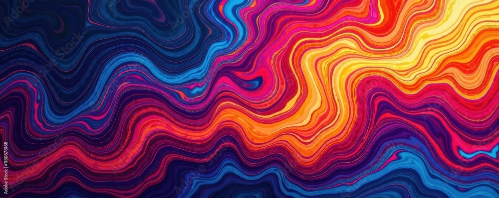 Fototapeta premium Vibrant abstract ikat textile design, swirling colors , fabric, texture