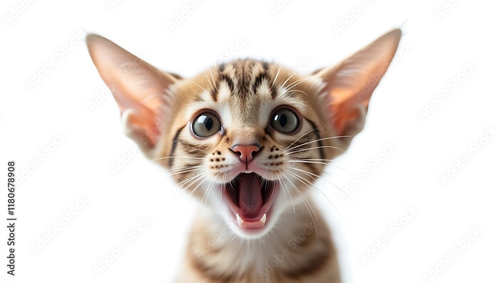 Adorable Bengal Kitten with Big Eyes and Open Mouth Adorable Bengal Kitten with Big Eyes and Open Mouth