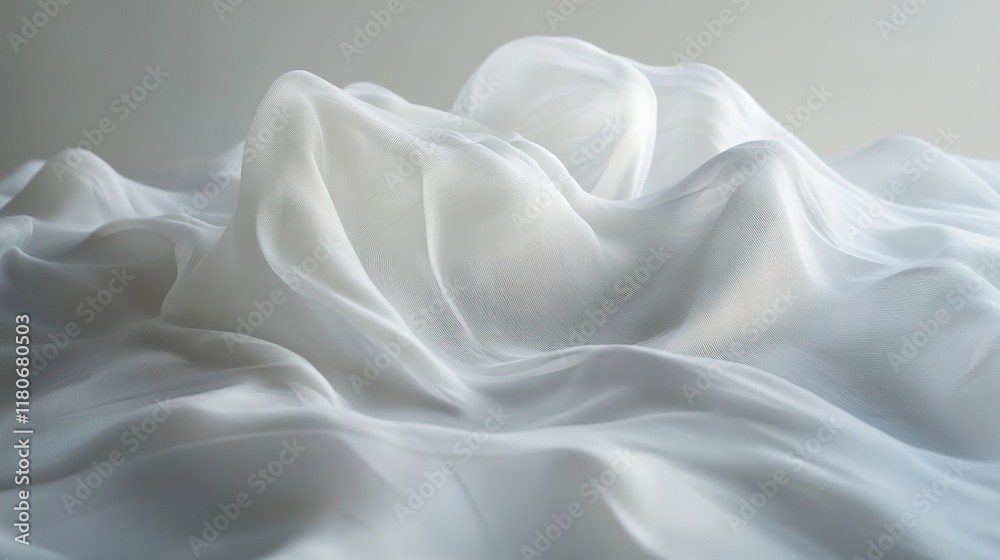 Obraz premium White cloth background abstract with soft waves