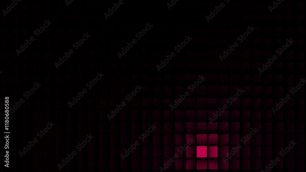 Moving square light on black background widescreen