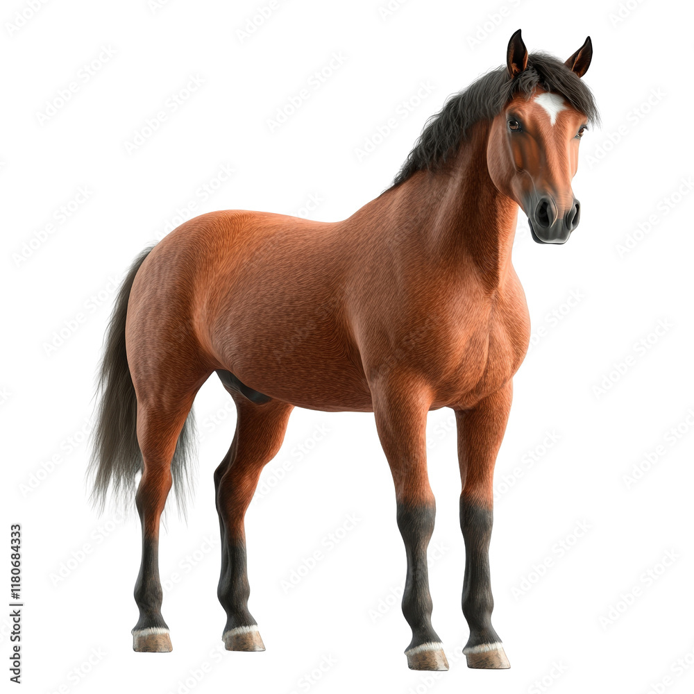 Obraz premium Majestic Horse Silhouetted Against a Dark Background Evoking Strength Grace and Beauty in a Minimalist Artistic Presentation isolated on a white background