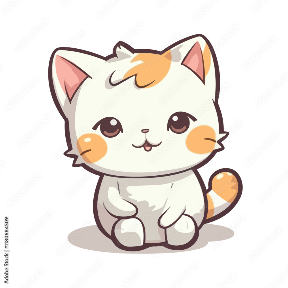 Cute Baby Cat Sticker vector illustration Cute Baby Cat Sticker vector illustration