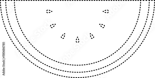 Watermelon slice coloring tracing vector