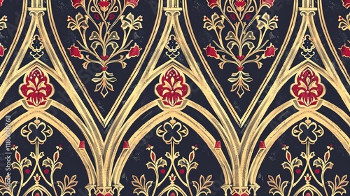 gothic cathedral seamless pattern wallpaper