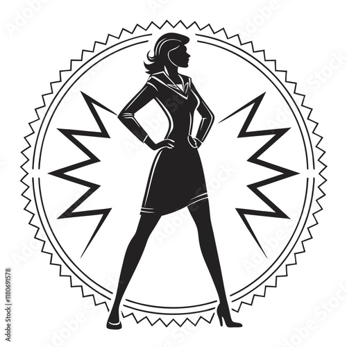 woman, black silhouette diva. Company log silhouette vector silhouette, black color silhouette on a white background