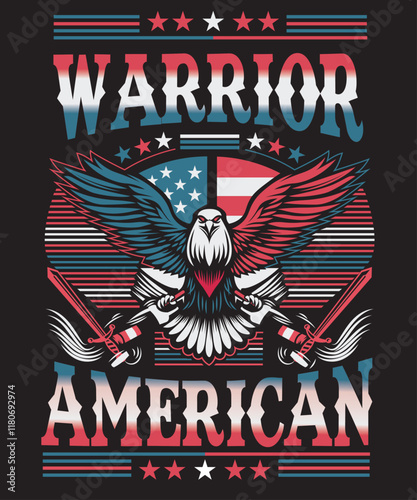 American warrior t-shirt design