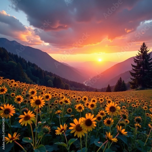 Wettervorhersage mit Sonnenaufgang im Kaiserwinkel, morgen, wolken, natur photo