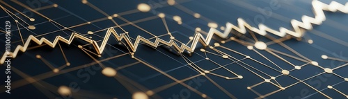 Obraz na płótnie Analyzing financial data trends digital space infographic abstract environment close-up view economic insights w salonie