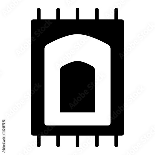 Prayer mat glyph icon