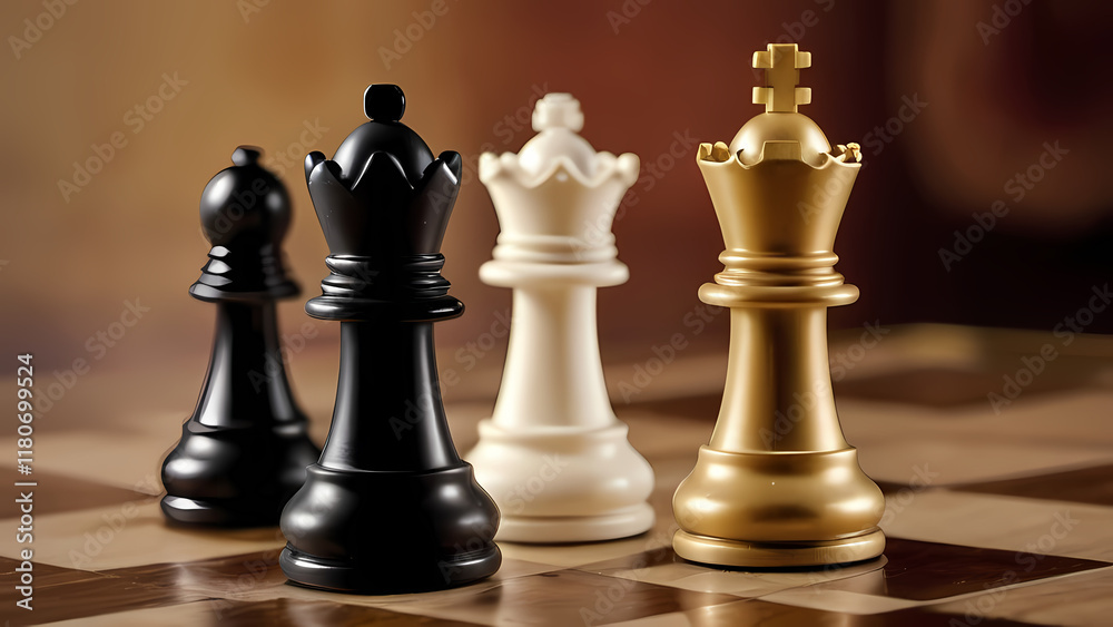 close-up image of a king and pawn chess pieces close-up image of a king and pawn chess pieces