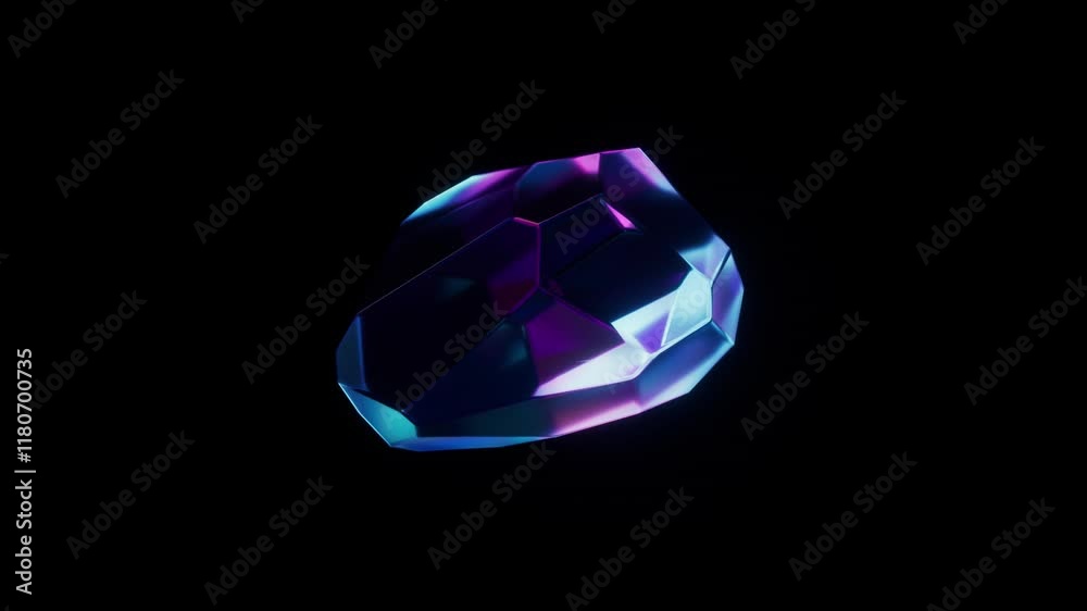 Abstract Neon Glass Object Looped Animation