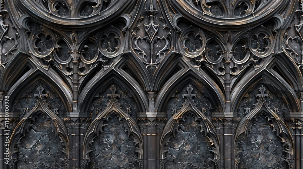 Obraz premium gothic catherdral seamless pattern wallpaper