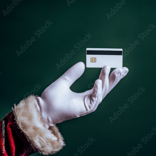 Santa s Festive Credit Card  Holiday Shopping  Online Payment  Christmas Gift photo