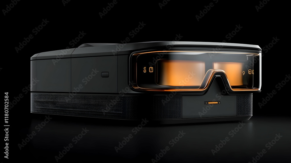 Futuristic smart glasses display data, dark background, technology concept, product render. Futuristic smart glasses display data, dark background, technology concept, product render.